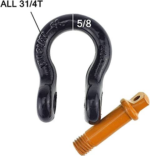 Iztoss 2Pcs 5/8" D Ring Bow Shackle Screw Pin Clevis Rigging Towing 4 Ton #TOP1