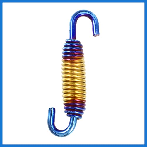 Image of 6 Pcs 58mm 2.28 inch Motorcycle Muffler Exhaust Pipe Spring Universal Stainless Steel Gold Tone Auto Accessories