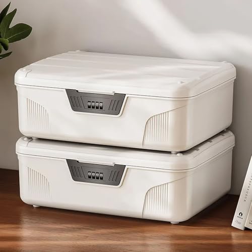 Boîte de rangement verrouillables grise S coffre plastique avec code - 7