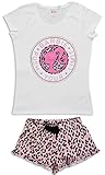 Top con diseño Barbie y pantalones cortos elásticos con detalle de corbatín.