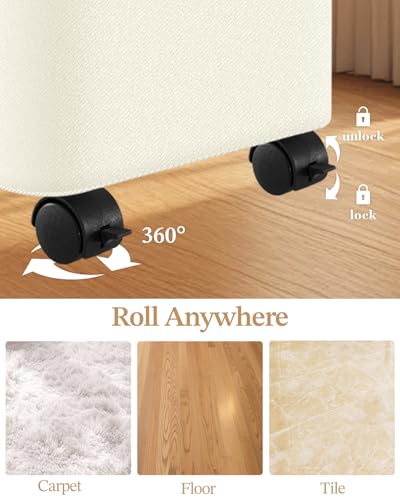 Image of Laundry Hamper with Wheels, 110L Large Clothes Hamper with Removable Inner Bag, Collapsible Dirty Clothes Basket for Dorm, Rolling Dirty Clothes Basket for, Bedroom, Bathroom, Laundry Room