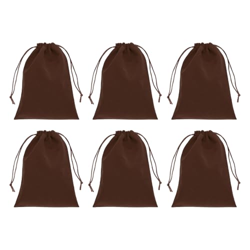 Bolsas de regalo de terciopelo PATIKIL marrón de 7.8 x 5.9 pulgadas