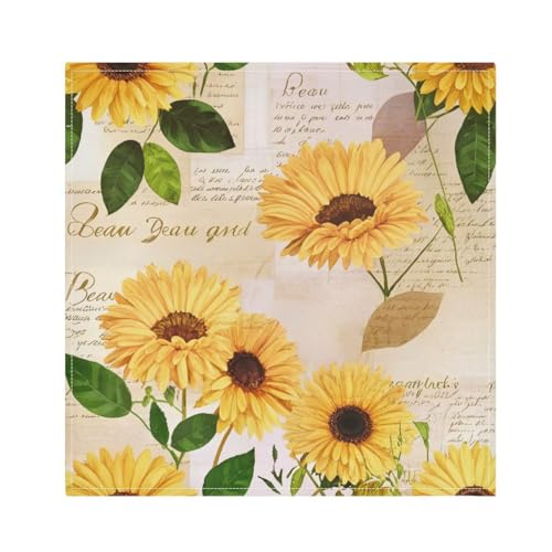Servilletas de Tela Amarillo Girasol Set de 4 50x50 cm miniatura 1