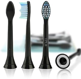 TPLB Black Diamond Electric Toothbrush Replacement Heads Compatible for Philips Sonicare HX 6014 ProResults, Platinum, EasyClean, DiamondClean, FlexCare, Gum Health models (Pack of 4)