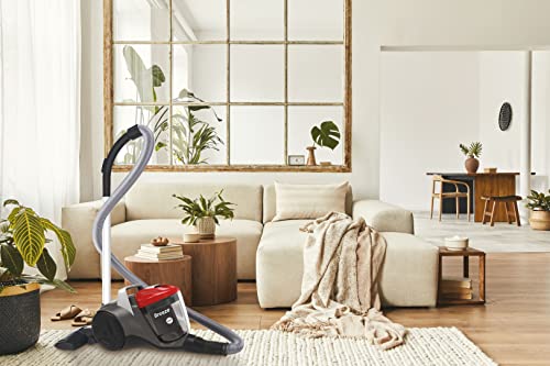 Hoover BR10RFB Breeze Cylinder Vacuum with 2-in-1 Dusting Brush Tool & Crevice Tool Stored Onboard, Cyclonic Technology, 4.1kg, 2 litres, Red - Image 4