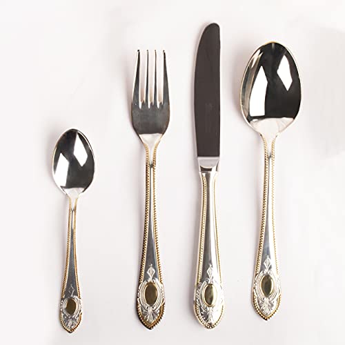 Set Posate 24 Pezzi ORION Premium Nero Lucido – Acciaio Inox Per 6 Persone – Eleganza Moderna