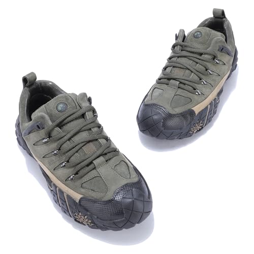 Woodland Men's Leather Sneaker Green OLIVE GREEN - Image 3