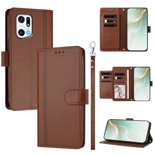 �X�}�z�P�[�X �Ή��@�� for Oppo Find X5 Pro �X�}�z�P�[�X�y�E�H���b�g�f�U�C�� �f���A���J�[�h�X���b�g �L���b�V�� �t���b�v���X�^���h �����h�~�zBrown