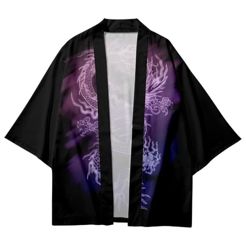 Image of Women's and Men Kimono Cardigan Japanese Long Sleeves Lightweight Open Front Coat Tops