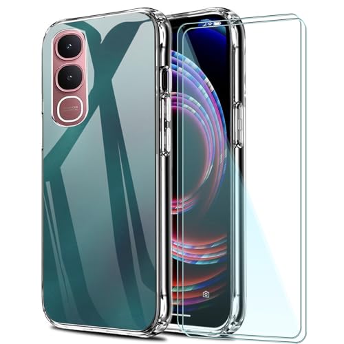 FortiCase Funda para Vivo Y31 con 2 Piezas Protector Pantalla,Templados 9H,Ultrafina Suave TPU Silicona Caso,Antigolpes Suave Case,Cover para Vivo Y31,Transparente - 2G