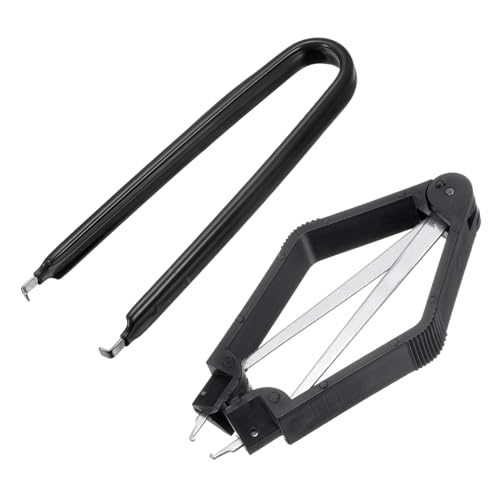 Image of uxcell IC Chip Extractor 100mm Stainless Steel with U Shape IC Chip Switch Puller Black for Component Motherboard, 2pcs