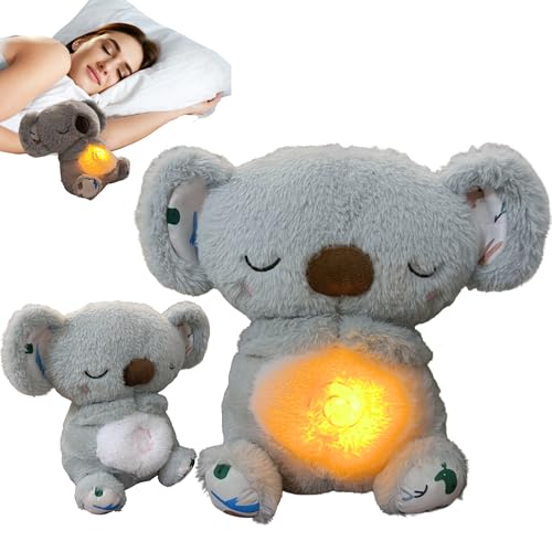 JULI Anxiety Relief Koala Breathing Teddy Anxiety Bear with Calming Music Lights Sleeping Otter Plush Soothing Koala for Adults & Kids Stress Relief Stuffed Animal (3-Level Adjustable Volume)