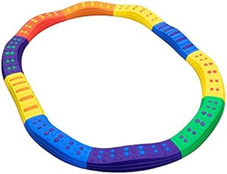 Sunny & Fun 10pc Balance Beam Gymnastics Obstacle Course for Kids | Interlocking Stepping Boards w/Rubber Grip & Non Slip Surface | Indoor & Outdoor Toy Improves Coordination & Strength | Max 220 Lbs.