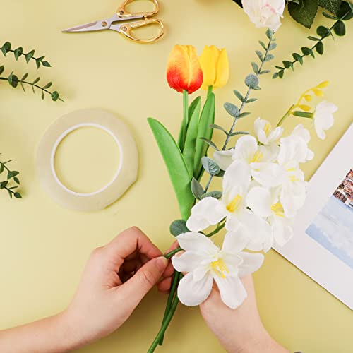 Pengxiaomei 220 Yard/660 Ft Upgrade Florist Tape 2 Roll Clear Floral Tape 1/4" Wide Clear Waterproof Florist Tape Waterproof Floral Tape For Fresh Flower Crafts,Flower Arrangements Supplies #TOP4