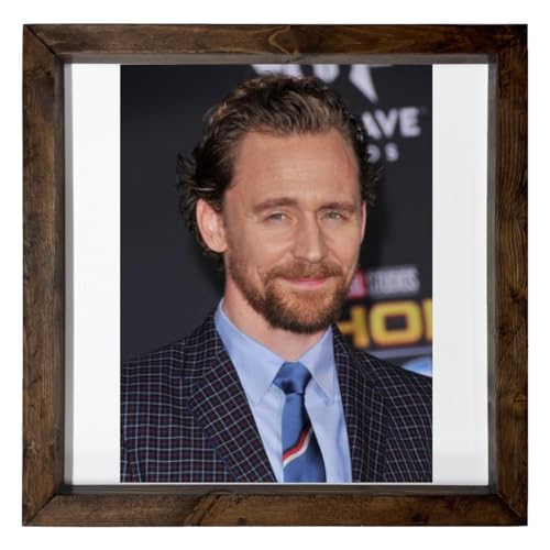 Tom Hiddleston - 12X12 Full Color Photo Sign With Wood Frame PTR #G1013076