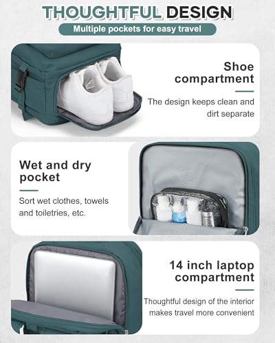 VECAVE Travel Carry on Laptop Backpack, Flight Approved Backpack,Sports College Bag Casual Daypack