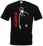 al pacino scarface poster Fruit of the Loom Textilie Al Pacino Scarface Tony Montana T-Shirt Herren Kult Shirt Schwarz-L
