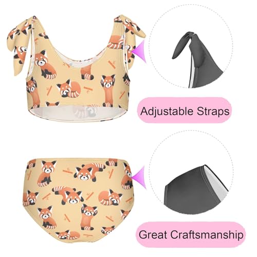 Image of CaTaKu Girls Two Piece Swimsuits Toddler Bathing Suits Bikini Set Summer Beach Swimwear for Girls Size 3-12T