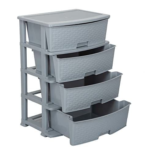 Image of Joyful Studio 4 XL Plastic Modular Drawer System for Home, Office, Hospital, Parlor, School, Doctors, Home and Kids, Product Dimension When assembeled (31cmx39cmx80.9 cm) (jumbo /Grey)