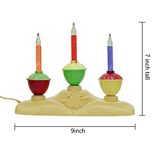 Image of Christmas 3 Light Bubble Candle Lamps, Plug in Electric Candles with 4 Multi-color Bubble Lights (1 spare), C7 /E12 Base 5W Bubble Light Candle, Suitable for Holiday Christmas Celebration Lighting