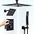 Boridoax Matte Black Thermostatic Shower System with Ceiling Mount 12" Rainfall Shower & 6" Wall Mount Shower Dual Shower Head System with Handheld Spray Shower Facuet Set, Can Use All at Once