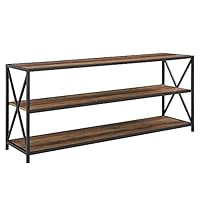 Algopix Similar Product 8 - Walker Edison 2 Shelf Industrial Wood