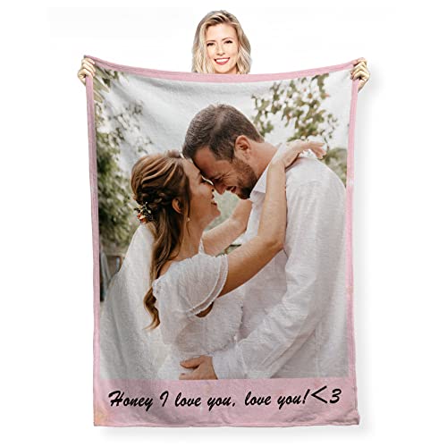 Personalised Photo Blanket with Own Photo Text Collage, Fotodecke,...