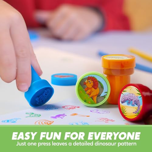 Image of JOYIN 50PCS Dinosaur Stamps for Kids, 50 Different Designs, Fossils, Sea Dinosaurs, Stamps for Dinosaur Party Favor Bags, Classroom Prizes Stuffers, Treasure Box Toys, Birthday Gift