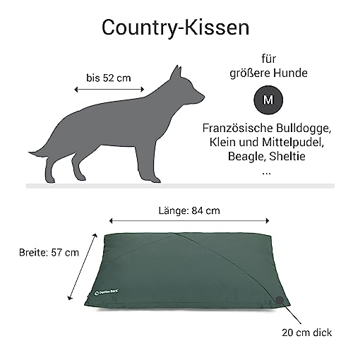 Doctor Bark Country Hundekissen Mittelgroße Hunde Waschbar - Hundebett Weich - Liegekissen Kuschelig Pflegeleicht - GreenLabel (Country-Kissen - M, Grün)