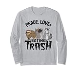 Photo Gallery pace, amore & mangiare trash raccoon opossum maglia a manica Photo Gallery pace, amore & mangiare trash raccoon opossum maglia a manica