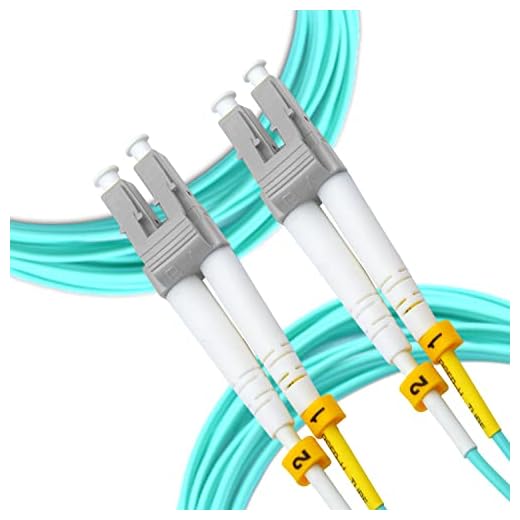 NewYork Cables Fiber Patch Cable | LC to LC Multimode Duplex OM4 50/125 Jumper Cord | 5M (16.4ft) 40gb Fiber Optic Cable (Aqua)