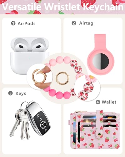 Image of Wristlet Wallet for Women, Keychain Wallet with AirTag Holder