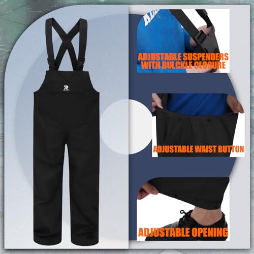 RainRider Rain Suits for Men Women Waterproof Rain Gear Jacket with Bib Pants Foul Weather Gear for Fishing Sailing4