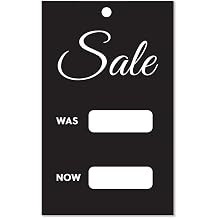 Sale Cards - Promotional Sale Card Labels - 200 Pack Swing Ticket Sale Tag for Shop Boutique - Sale was Now - 57x95mm #253 String Not Included