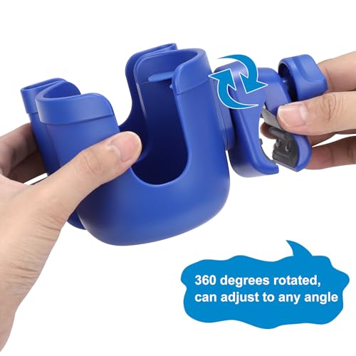 Image of Accmor Stroller Cup Holder with Phone Holder, Bike Cup Holder, Universal Cup Holder for Uppababy Nuna Doona Strollers, 2-in-1 Cup Holder for Walker, Wheelchair, Scooter
