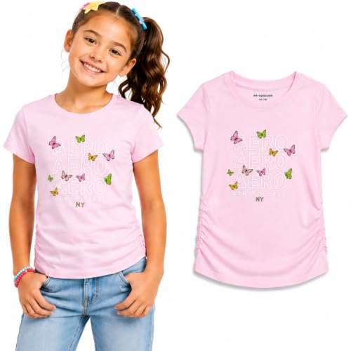 Image of Girls T Shirts - Soft Cotton Blend Short Sleeve Cute Graphic Tees - Classic Crewneck Logo Tee Girls Shirts (Sizes: 7-16)