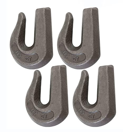 Mytee Products (4 Pack) G70 1/2" Weld On Chain Grab Hooks Wll# 11,300 Lbs Bucket Flatbed Trailer Wrecker Tow Tie Down #TOP7
