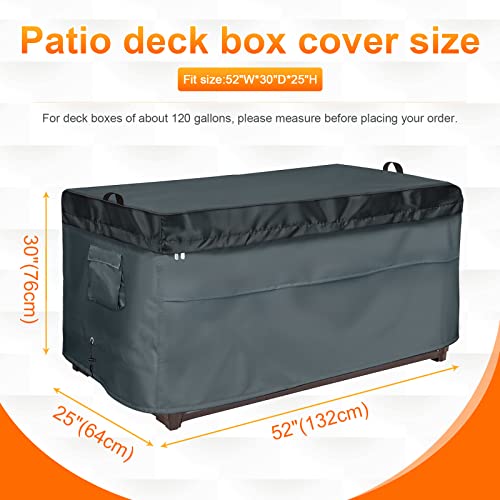 Patio Storage Box Covers , Quick Open Outdoor Deck Boxs Top With Zipper And Pockets Garden Deck Box Covers Waterproof,Storage Container Covers(Gray,52X30X25In) #TOP2