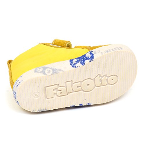 Sneaker bimbo giallo Falcotto anti-glissade pour sécuriser les pas de bébé boy