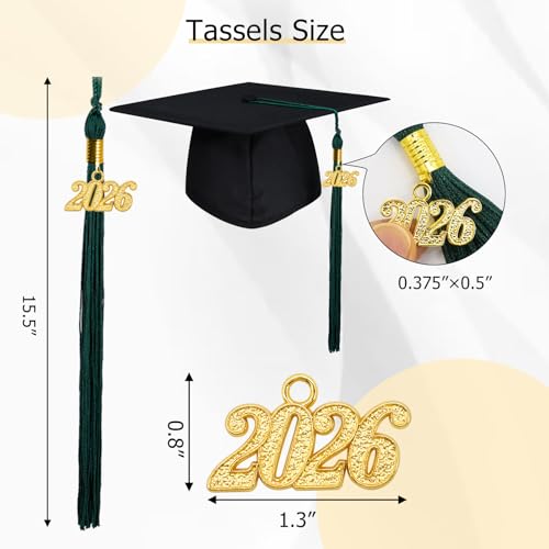 Image of GraduationMall Single&Multiple Color Graduation Tassel with 2026 Year Charm 9 inch
