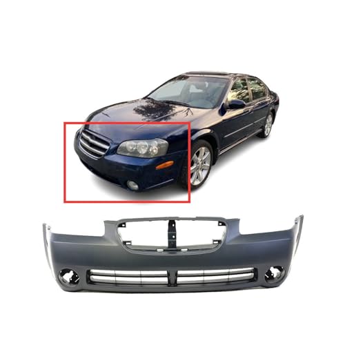 Image of FitParts Compatible with Nissan Maxima 2002-2003 Front Bumper Cover | Primed, With Fog Light Holes, Without Parking Sensor Holes, Ready to Paint, OEM 620225Y725, NI1000192