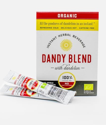 Image of 20 Organic Individual Servings of Organic Dandy Blend Instant Herbal Beverage Powder with Dandelion, 2 oz Box
