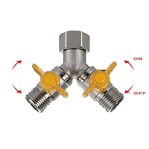 Vanne à Bille Gaz 2 Voies En Laiton - Vanne En T 1/2 Pouce Pour Usage Domestique Et Industriel