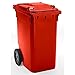 Produktbild SSI Schäfer Großmülltonne aus Kunststoff, nach DIN EN 840 - Volumen 360 l, HxBxT 1100 x 600 x 874 mm, Rad-Ø 300 mm - rot