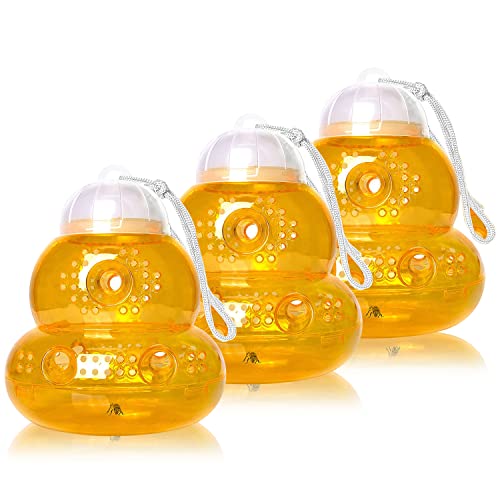 Wespenfalle 3er Set Lebendfalle Wespen wespenfalle zum aufhängen wespenfalle Glas wespenfänger zum Hinhängen & Hinstellen Wespenfänger orange Cover
