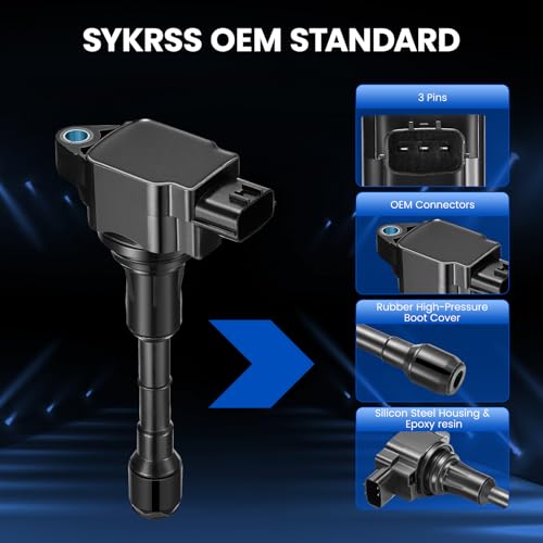 Image of Set of 6 Ignition Coil UF617 Compatible with INFINITI Q70 Q70L QX50 QX70 Q40 Q50 Q60 EX37 FX37 FX50 G37 M37 M56 370Z 3.7L 5.0L 5.6L V6 V8 Replacement for 22448EY00A 22448-EY00A UF-617