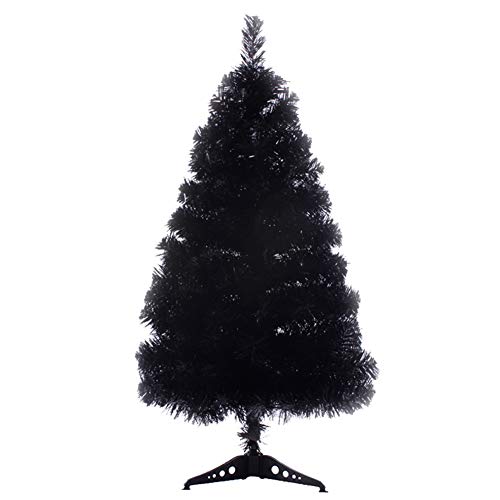 KiKom Christmas Tree 3FT Christmas Tinsel Trees Collapsible Reusable Christmas Small Trees With Plastic Stand For Home Apartment Shop Window Christmas Decoration(Black)