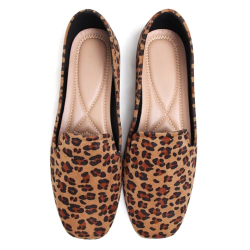 Image of Dear Time Women's Closed Toe Flats Shoes Comfortable Office Slip-on Casual Loafer Flats