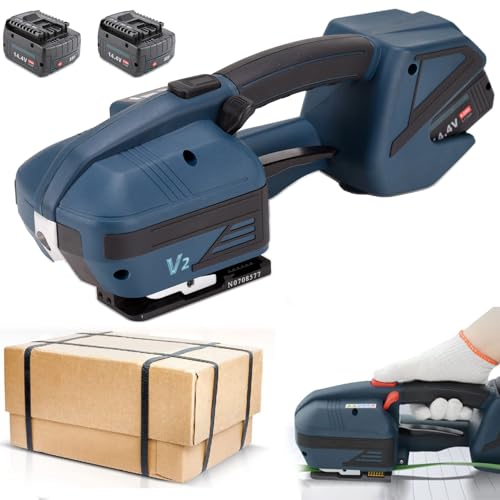 Reggiatrice elettrica con display digitale e kit tenditore per scatola e pallet d'imballaggio