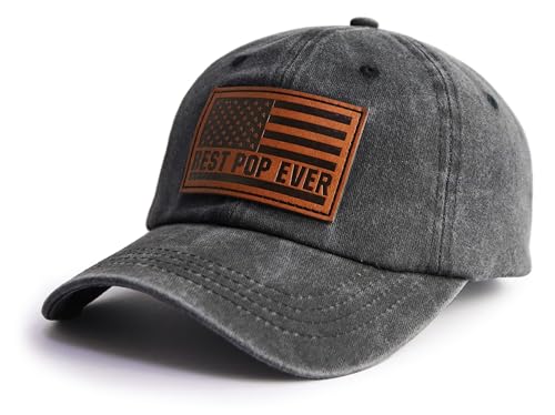 Image of Best Dad Ever American Flag Hat,Adjustable Cotton Embroidered Fathers Day Birthday Gifts for Papa Baseball Cap